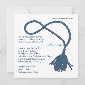 Blue Prayer rope Invitation