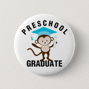 Blue Preschool Graduate 6 Cm Round Badge