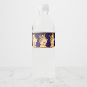 Blue Prince Baby Shower Water Bottle Label