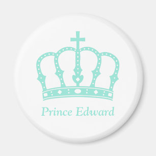 Blue Prince Crown with Jewels Personalised Magnet