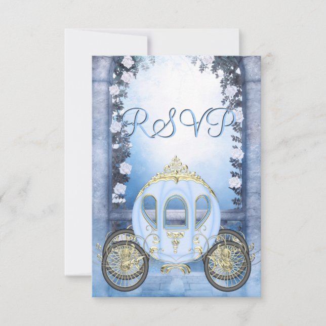 Blue Princess Carriage Enchanted RSVP (Front)