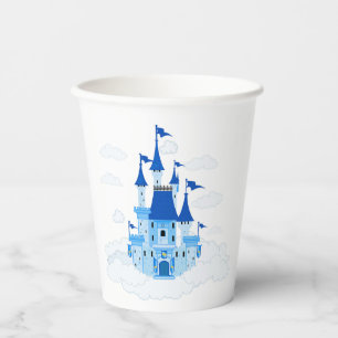 Blue Princess Castle Personalised Girly Paper Cups