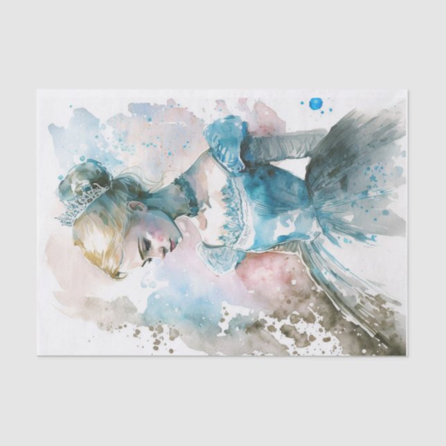 BLue Princess Going to the Ball  Tissue Paper (Front)