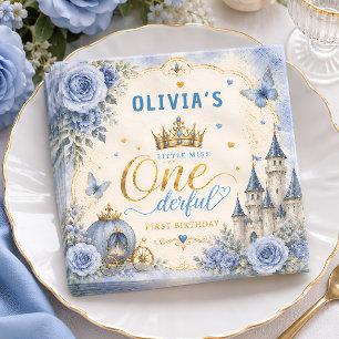 Blue Princess One-derful First Birthday Napkin