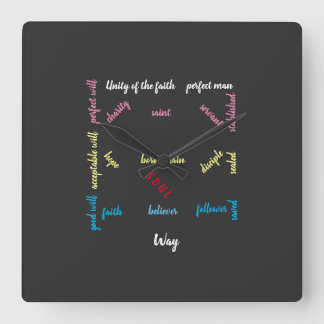 Blue print to perfection. square wall clock