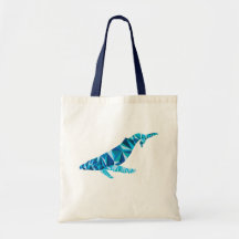 Blue Prism Humpback Whale Tote Bag
