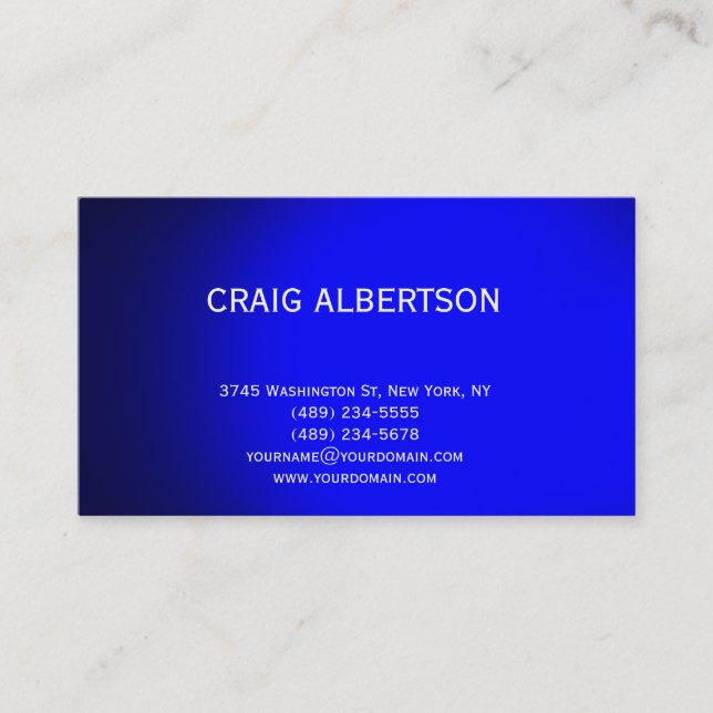 Blue Professional Consultant Business Card (Front)