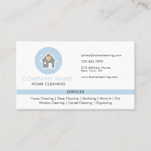 Blue Professional Home Cleaning Maid Services Business Card
