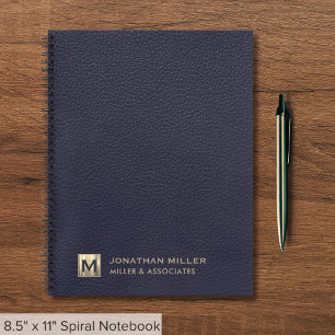 Blue Professional Luxury Initial Logo Notebook