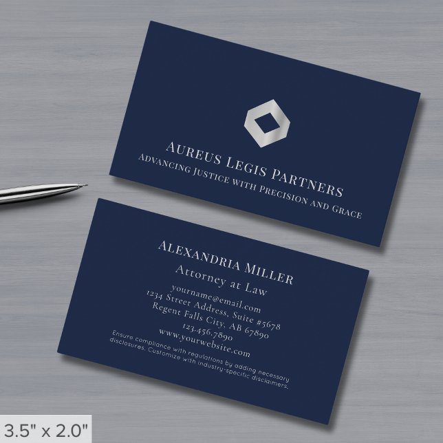 Blue Professional Luxury Logo Business Card (Creator Uploaded)
