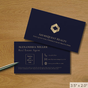 Blue Professional Luxury Two (2) Logo Business Card