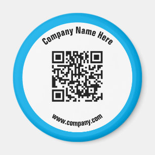 Blue Promotional Business Name QR Code  Magnet