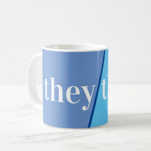 Blue Pronoun They/Them Coffee Mug