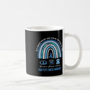 Blue Prostate Cancer Peace Love Cure Sign Tee In T Coffee Mug