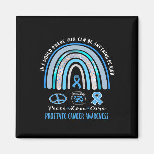 Blue Prostate Cancer Peace Love Cure Sign Tee In T Magnet