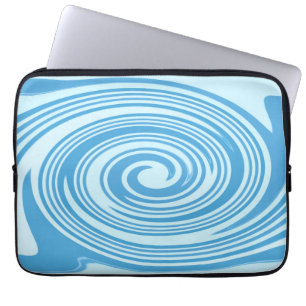 Blue psychedelic swirl pattern laptop sleeve
