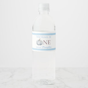 Blue Pumpkin 1st Birthday Water Bottle Label Boy