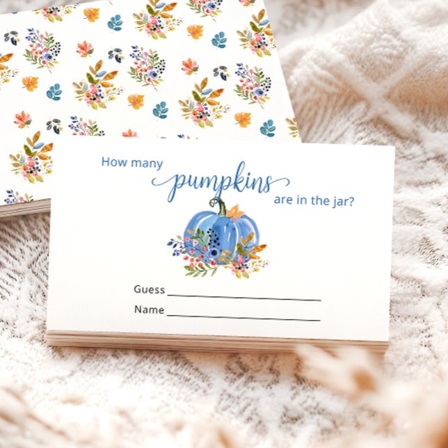 Blue Pumpkin Autumn How many Pumpkins Enclosure Card (Creator Uploaded)