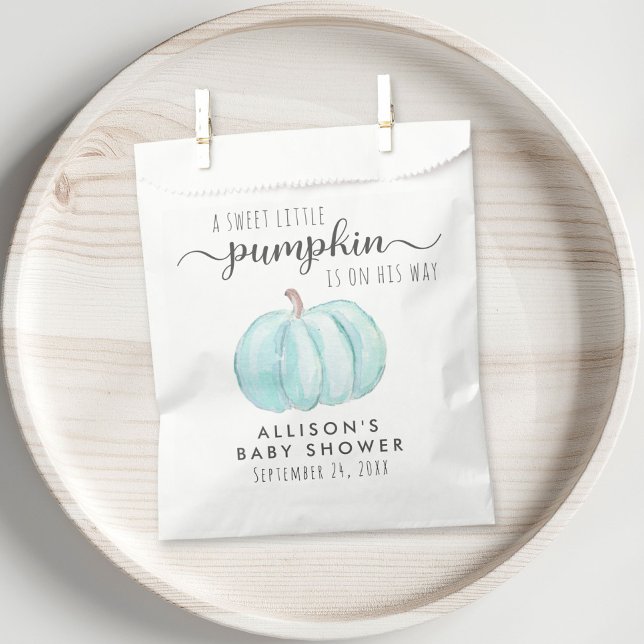 Blue Pumpkin Baby Boy Shower Thank You Favour Bag (Creator Uploaded)
