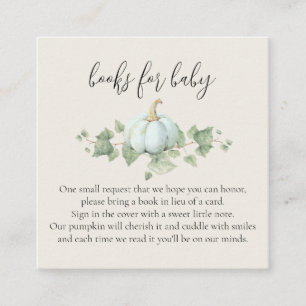 Blue Pumpkin Baby Shower Books for Baby Cards