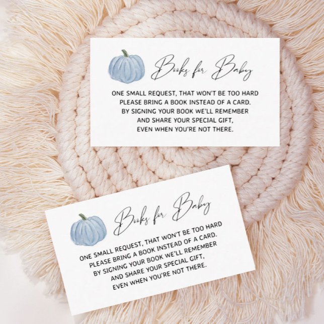 Blue Pumpkin Baby Shower Books for Baby Cards (Creator Uploaded)
