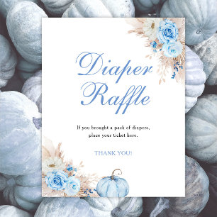 Blue Pumpkin Baby Shower Diaper Raffle Poster