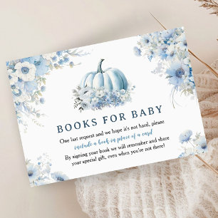 Blue Pumpkin Baby Shower Fall Books For Baby Enclosure Card