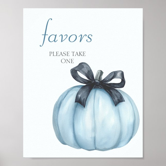 Blue Pumpkin Baby Shower Favours Poster (Front)