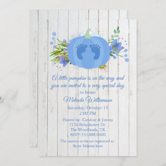 Blue Pumpkin Baby Shower Invitation