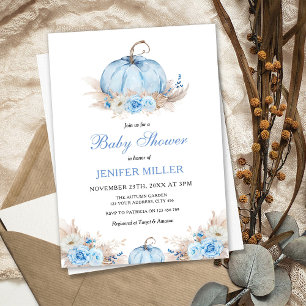 Blue Pumpkin Baby Shower Invitation