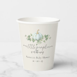 Blue Pumpkin Baby Shower Party Decor Paper Cups