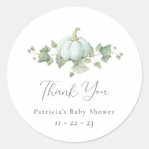 Blue Pumpkin Baby Shower Party Decor Stickers