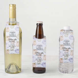 Blue Pumpkin Baby Shower Pop It Bottle Tag