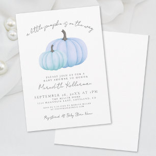 Blue Pumpkin Boy Baby Shower Invitation