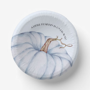 Blue Pumpkin Boy Baby Shower Paper Plate