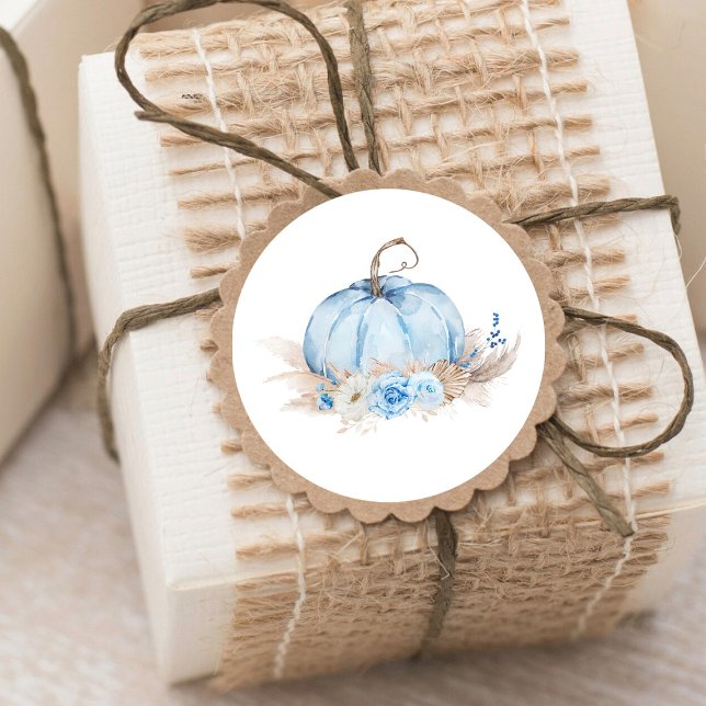 Blue Pumpkin Classic Round Sticker (Creator Uploaded)