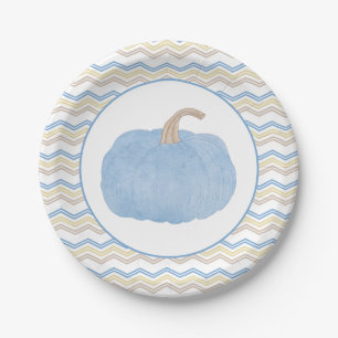 Blue Pumpkin Fall Birthday Party Plates