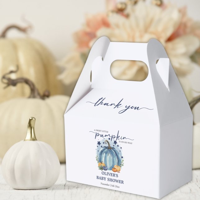  Blue Pumpkin On His Way Fall Boy Baby Shower  Favour Box (Creator Uploaded)