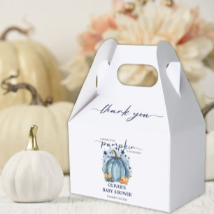 Blue Pumpkin On The Way Fall Boy Baby Shower Party Favour Box