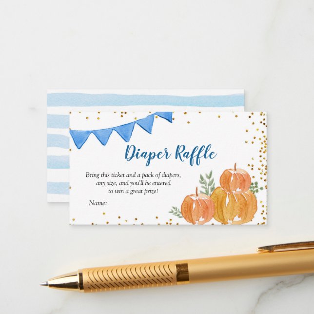 Blue Pumpkin Truck Diaper Raffle Card (Front/Back In Situ)