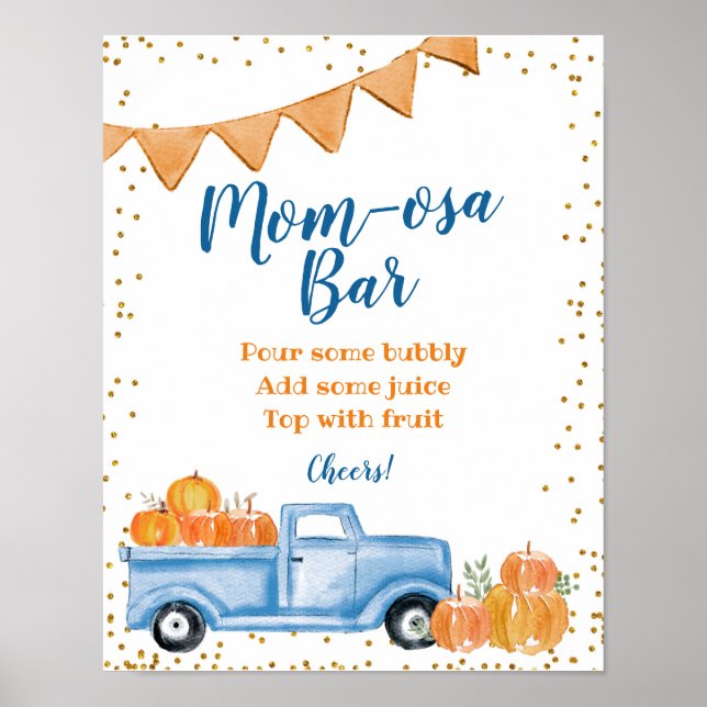 Blue Pumpkin Truck Mimosa Bar Signage Poster (Front)