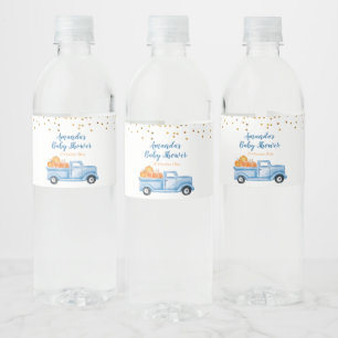 Blue Pumpkin Truck Water Bottle Labels