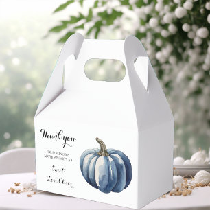 Blue Pumpkin Watercolor Boho Baby Boy Shower Favour Box