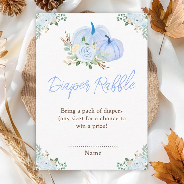 Blue Pumpkins Floral Diaper Raffle Enclosure Card (Creator Uploaded)