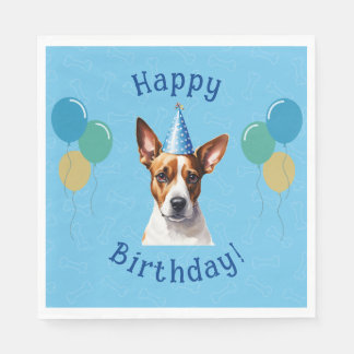 Blue Puppy Dog Birthday Paw-ty Napkin
