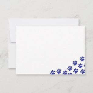 Blue Puppy Paw Prints  Card