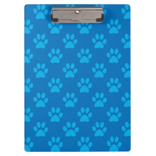 Blue puppy paws pattern clipboard