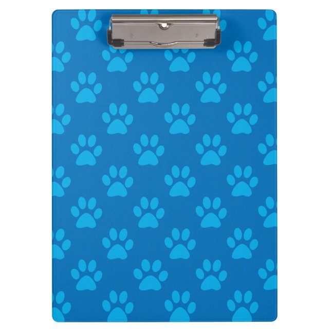 Blue puppy paws pattern clipboard (Front)