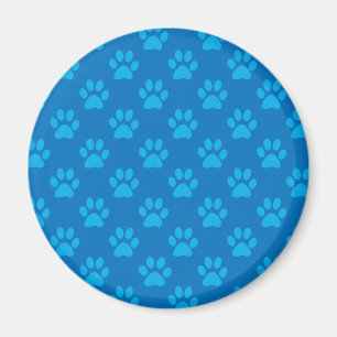 Blue puppy paws pattern magnet