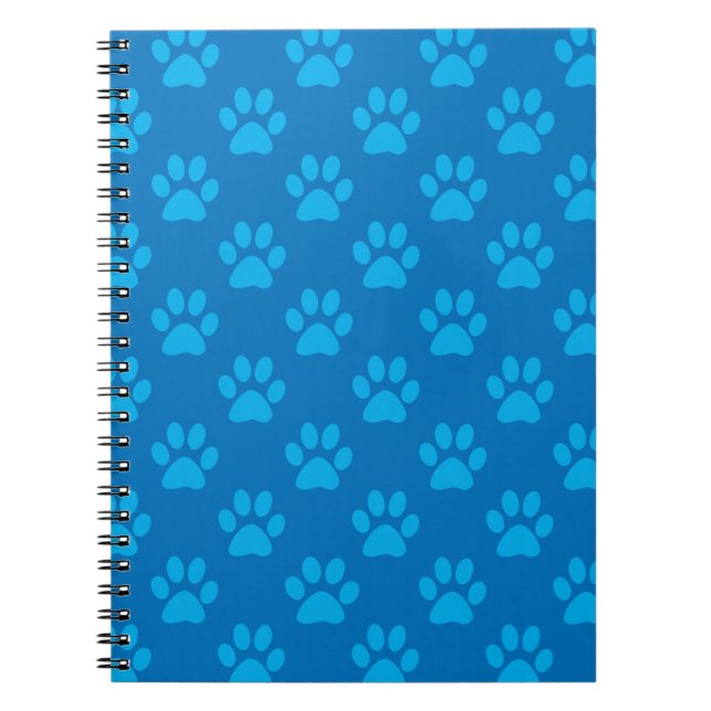 Blue puppy paws pattern notebook (Front)